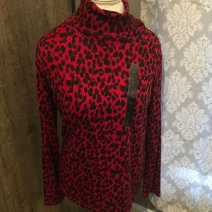 NWT Banana Republic Animal Print Turtleneck  LRG
